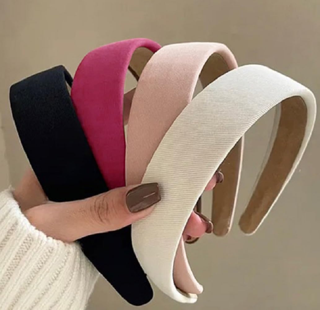 Headbands for Women Non Slip Trendy Headbands for Women’s Hair 1 inch Wide Cute Headband for Girls, Fall Head Bands Elastic Hair Bands for Womens Fashion Accessories for Women 4PCS