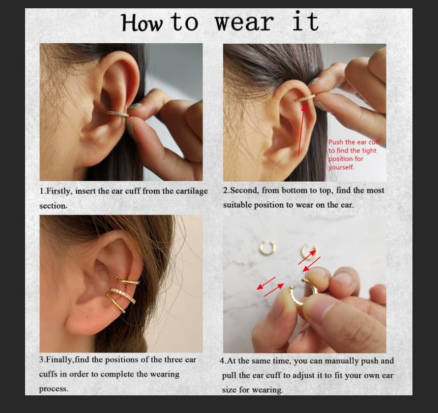 Ear Cuffs Non Piercing Christmas Stocking Stuffers Ear Cuff Earrings for Women Gifts Trendy Stuff Clip on Cartilage Earrings Stacks Fake Earrings Jewelry Gifts
