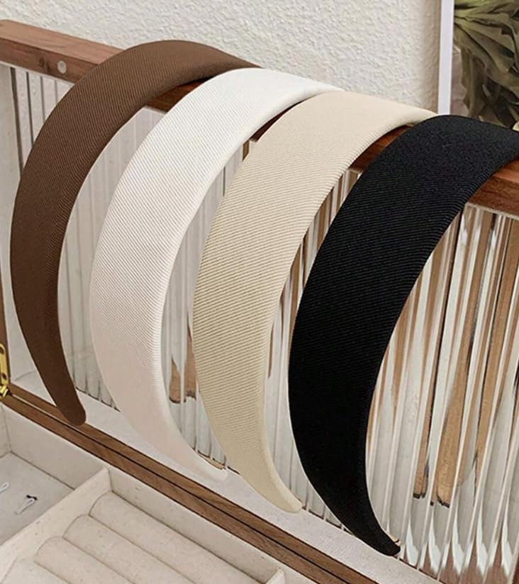 Headbands for Women Non Slip Trendy Headbands for Women’s Hair 1 inch Wide Cute Headband for Girls, Fall Head Bands Elastic Hair Bands for Womens Fashion Accessories for Women 4PCS