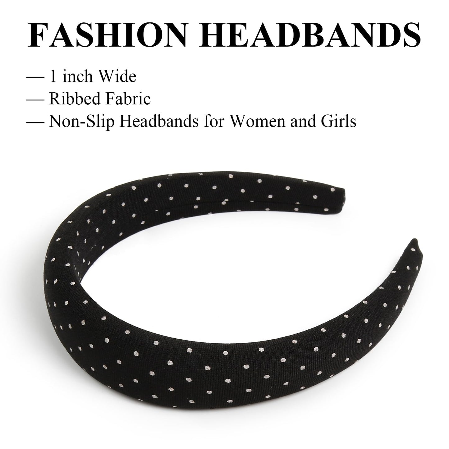 Headbands for Women Non Slip Trendy Headbands for Women’s Hair 1 inch Wide Cute Headband for Girls, Fall Head Bands Elastic Hair Bands for Womens Fashion Accessories for Women 4PCS