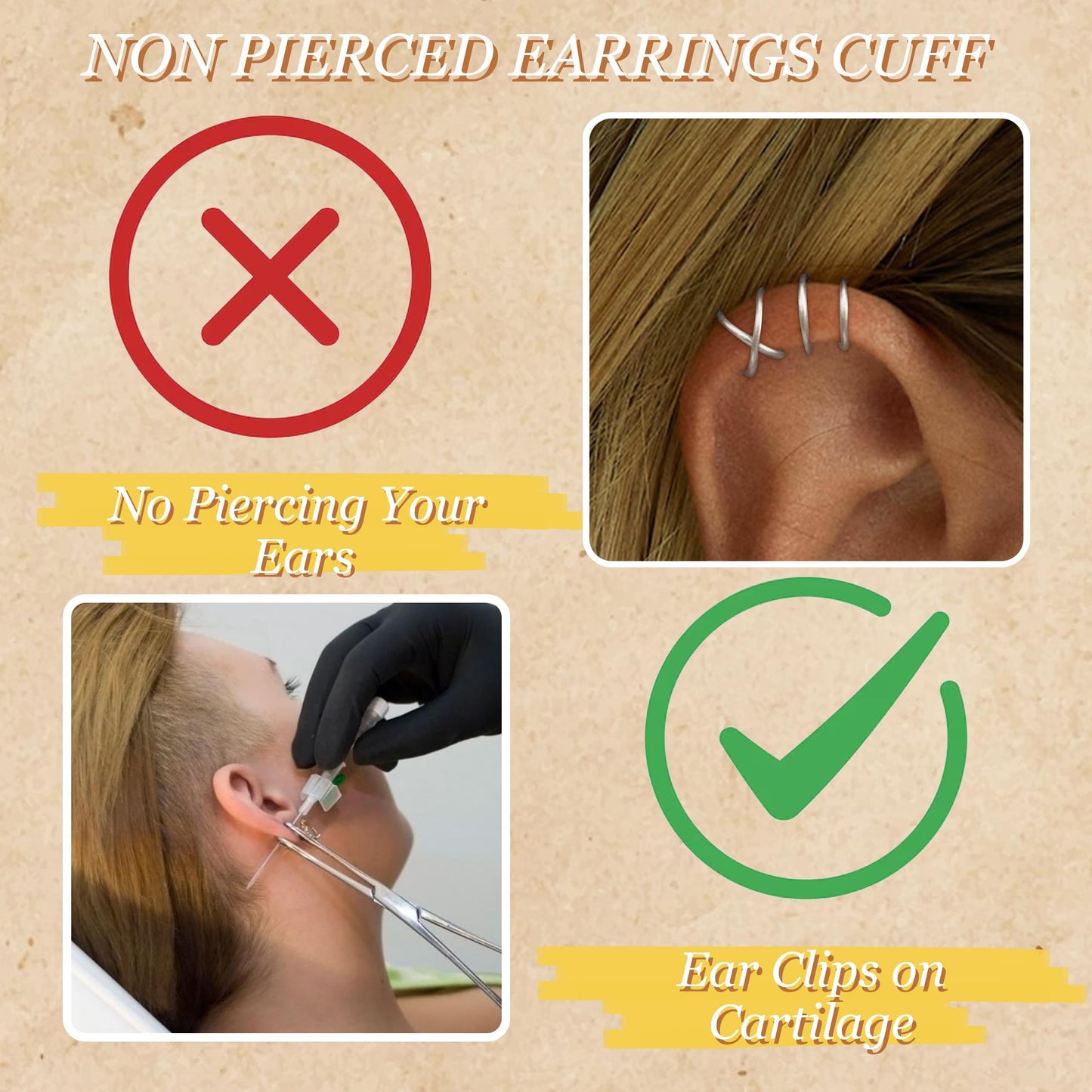 Ear Cuffs Non Piercing Christmas Stocking Stuffers Ear Cuff Earrings for Women Gifts Trendy Stuff Clip on Cartilage Earrings Stacks Fake Earrings Jewelry Gifts